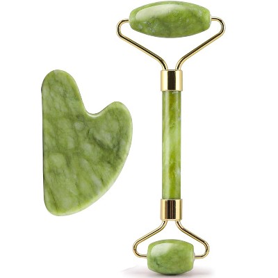 Gua Sha Facial Tools & Jade Roller Set for Skin Care, Reduce Puffiness and Improve Wrinkles, Guasha Tool for Face, Gift for Woman Man, Christmas Gifts