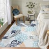 Washable Modern Floral Rug Non Slip Low Pile Rug Soft Contemporary Throw Floor Cover Foldable Indoor Carpet for Living Room Bedroom - 4 of 4