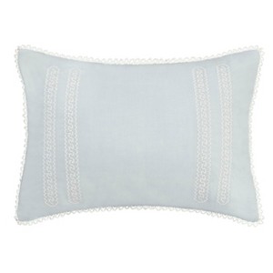Laura Ashley Chloe Cross Stitch Embroidered Throw Pillow Blue