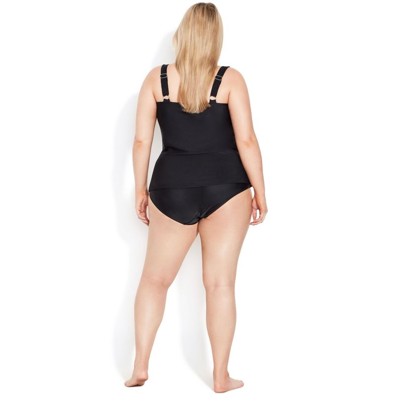 Women's Plus Size Hi Waist Swim Brief - black | EVANS, 2 of 4