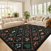 Washable Framhouse Floral Leaf Print Large Living Room Rugs, Soft Ultra Thin Textured Cute Floor Carpet for Bedroom Dining Room Nursery Playroom - 3 of 4