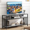 Entertainment Center with 3-Tier Open Storage Shelves, TV Media Console Table with Quadruple - 3 of 4