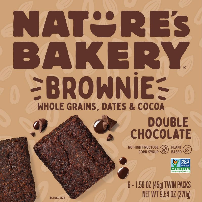 Nature&#39;s Bakery Double Chocolate Brownie - 6ct, 1 of 5