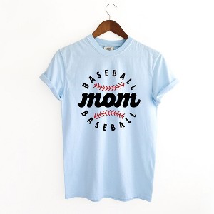 Simply Sage Market Women's Baseball Mom Baseball Short Sleeve Garment Dyed Tee - 1 of 4