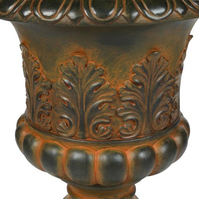 Classic Weathered Brown 18" MgO Urn Planter for Outdoor Elegance