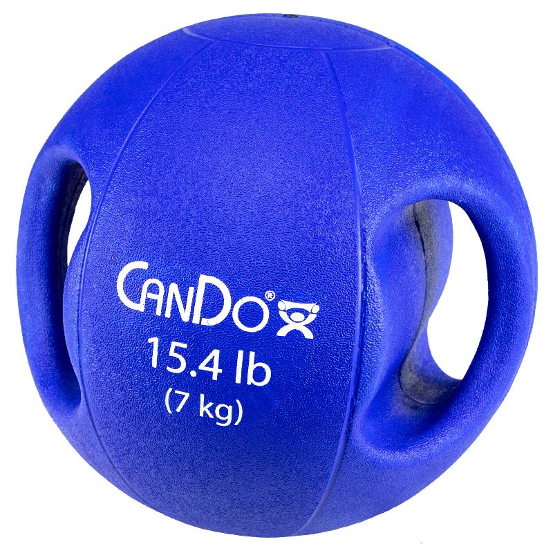 CanDo Molded Dual-Handle Medicine Ball for Strength Training, Core Workouts, Warmups, Cardio, and Plyometrics with Handles for Home and Clinic Use, 1 of 7