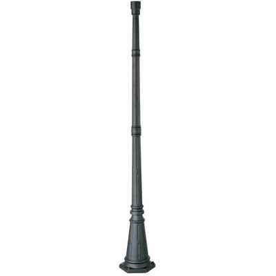 John Timberland Outdoor Post and Cap Base Black Iron Pole 76 3/4" for Exterior House Porch Yard