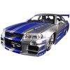 Brian's Nissan GTR Skyline R34 (RHD) Silver with Blue Stripes "Fast & Furious" Movie 1/24 Diecast Model Car by Jada - 2 of 3