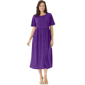 Woman Within Plus Size Button-Front Essential Dress - 1 of 4