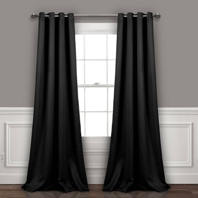 Set of 2 Insulated Grommet Top Blackout Curtain Panels - Lush Décor