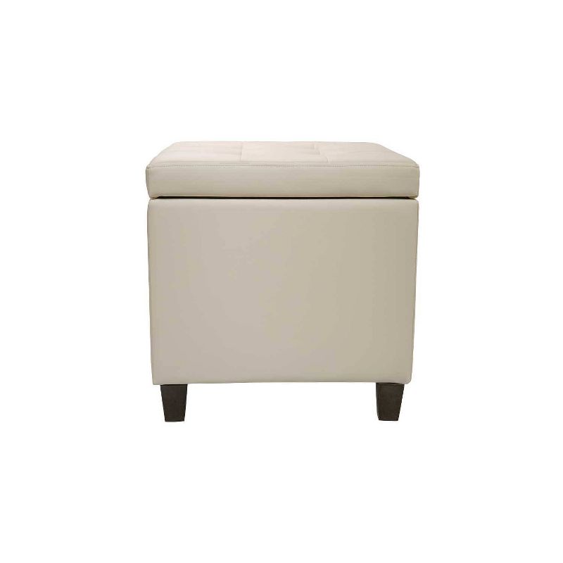 Square Button Tufted Storage Ottoman with Lift Off Lid - WOVENBYRD, 1 of 13