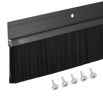 Unique Bargains Aluminum Nylon Door Brush Bottom Sweeps 35.46" x 3.07" Black 1 Pc