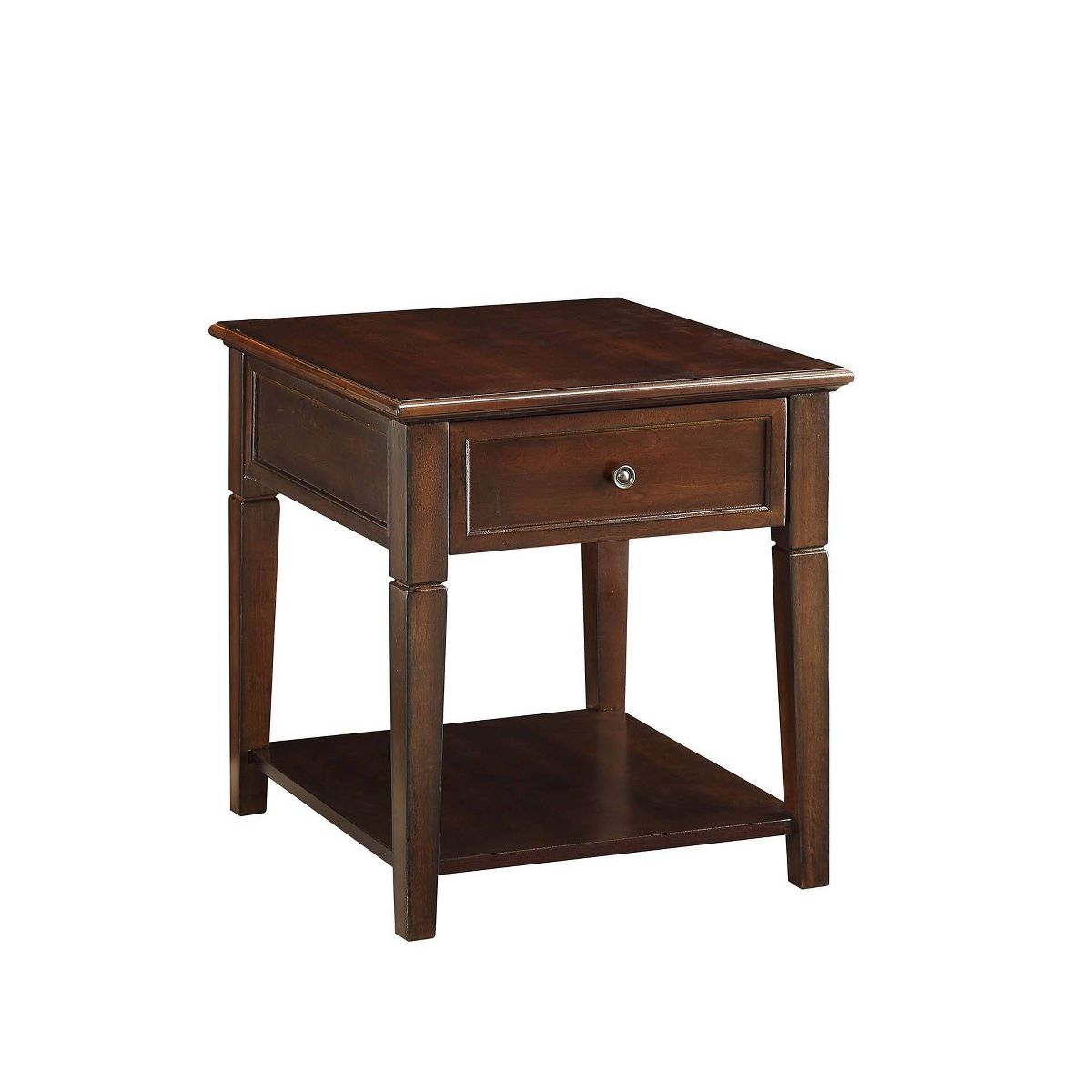 Acme Furniture Malachi End Table Walnut: Rectangular Side Table with Storage Drawer and Shelf - thumbnail 7
