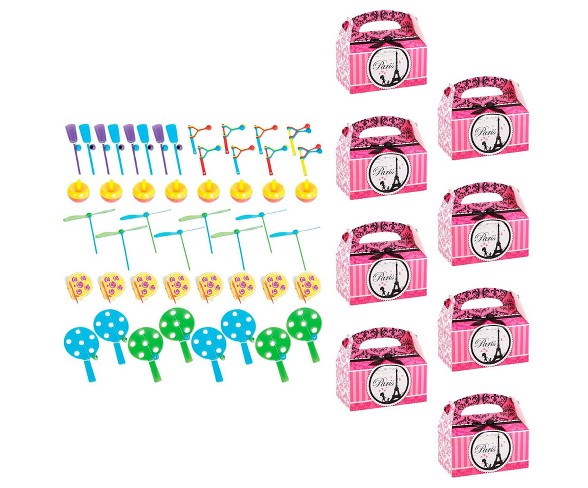 8ct Paris Party Filled Favor Box Kit