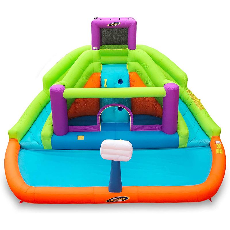 Magic Time Double Hurricane Outdoor Kids Inflatable Water Slide Bounce House and Comfy Floats Misting Chaise Lounger Inflatable Summertime Float, Aqua, 4 of 7