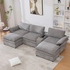 GDFStudio Cyrin 124" Modern 5-Seater Sectional Sofa with Adjustable Handrail, Wireless Charging, Speakers and Ottomans - 2 of 4