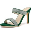 Allegra K Women's Open Toe Stiletto Heel Rhinestone Mules Sandals - 2 of 4
