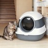 FONTOI Cute Foldable Cat Litter Box with Lid Enclosed Kitty Litter Boxes with High Sides, Air Freshener, Easy Clean, White 20.5"* 16.3"*15" - 2 of 4