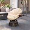 Outsunny 39" Outdoor Papasan Chair with Side Tray, 360° Swivel Overstuffed Circle Chair with Thickened Cushion, Steel Frame for Indoor, Patio, Beige - 2 of 4