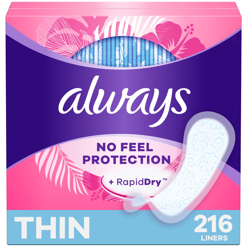 Always Thin Daily Protection Regular Liners - 216ct