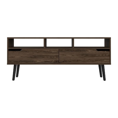 NicBex TV Stands for 60 inch TV,Modern Entertainment Center with 2 Drawers and 3 Open Shelves,TV Console for Living Room, Bedroom, Home,Brown