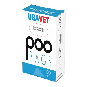 UBAVET DOO Extra-Long Biodegradable Waste Bags for Dogs & Cats – (100-Pack) - 1 of 3
