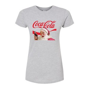 Women's - Coca-Cola - Santa Closeup Coca Cola Logo Fitted Graphic T-Shirt - 1 of 3