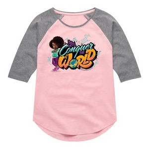 Girls' - Karma's World - Conquer The World Shirt Tail Raglan Graphic T-shirt - 1 of 3