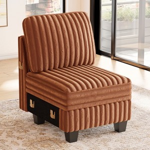 Belffin Plush Corduroy Single Module with Storage for Modular Sectional Sofa - 1 of 4