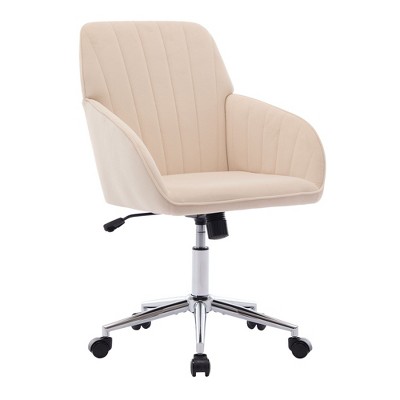 NicBex Adjustable Height Ergonomic Home Office Chair with Silver Base and Wheels for Work Study Vanity,Bedroom