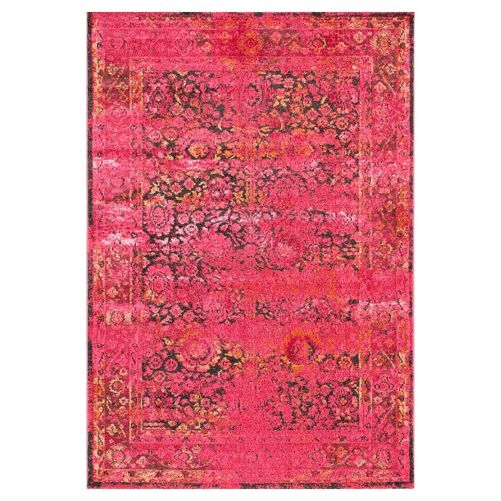 3'x5' Vintage Shuler Area Rug Cherry Pink- nuLOOM