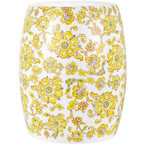 Rainer 17.97" Garden Stool - ACS4591 - Indoor/Outdoor - Yellow - Safavieh - 1 of 4