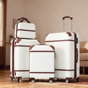 KWPZQEB 4-Piece Luggage Set (20/24/28), Hardshell Suitcases With Spinner Wheels & TSA Lock, W/Cosmetic Case, - 1 of 4