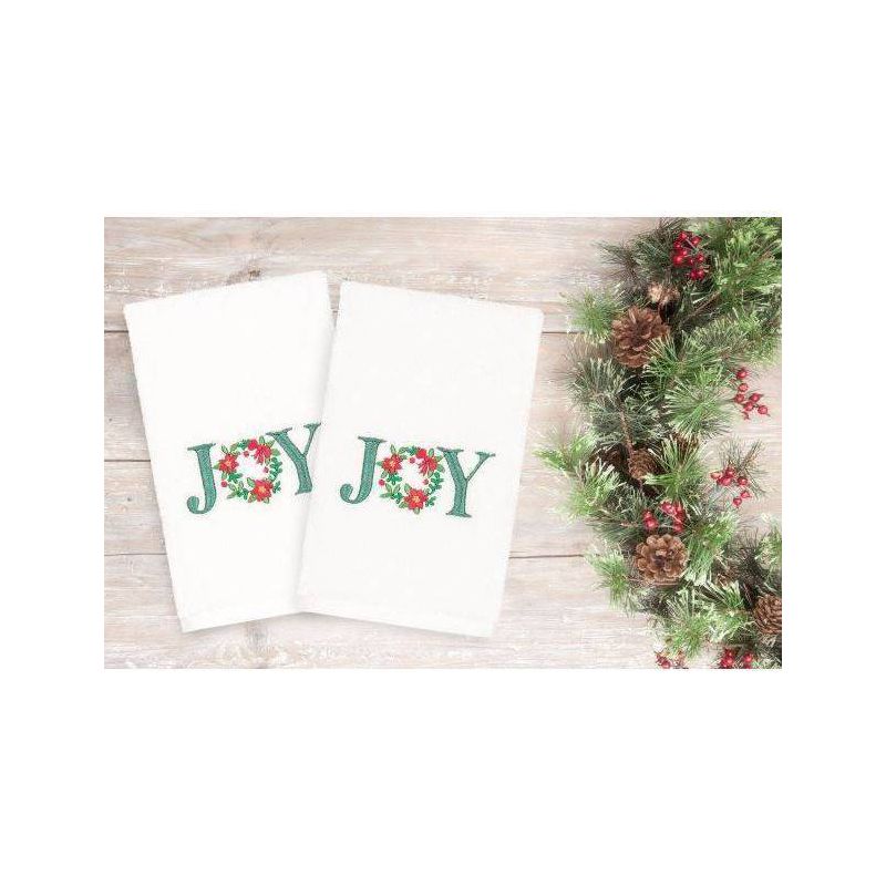 2pk Joy Holiday Hand Towel Set White - Linum Home Textiles, 1 of 5