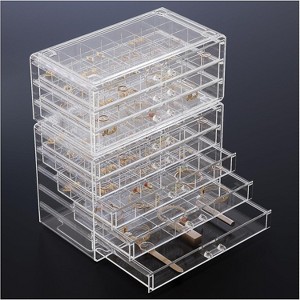 5-Layer Acrylic Earring Organizer, Clear Stackable Jewelry Display Drawers - 1 of 4