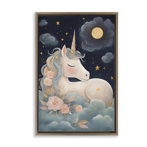 Stupell Industries Unicorn Surrounded By Clouds Floating Frame Canvas Art - 1 of 4