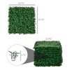 Aghana Digitals 12PC Dark Green PE Artificial Grass Wall Panels, 20"x20" 33 Sq Ft Faux Greenery - 3 of 4