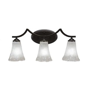 Toltec Lighting Zilo 3 - Light Vanity in  Dark Granite with 5.5" Fluted Frosted Crystal Shade - 1 of 1
