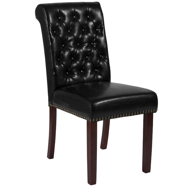 Merrick Lane Upholstered Parsons Chair with Nailhead Trim - Set of 6, 4 of 14
