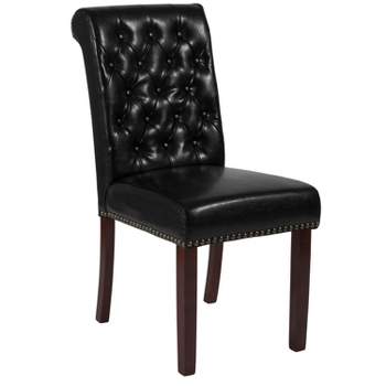 Merrick Lane Upholstered Parsons Chair with Nailhead Trim
