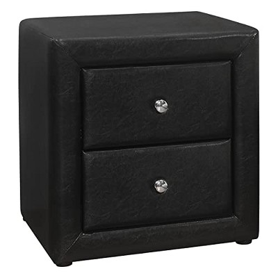 Monarch Specialties Accent Table Side End Nightstand Lamp Living Room Bedroom Metal Laminate Black Contemporary Modern