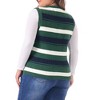 Agnes Orinda Women's Plus Size Sleeveless Casual V-Neck Striped Knit Sweater Vests - 4 of 4