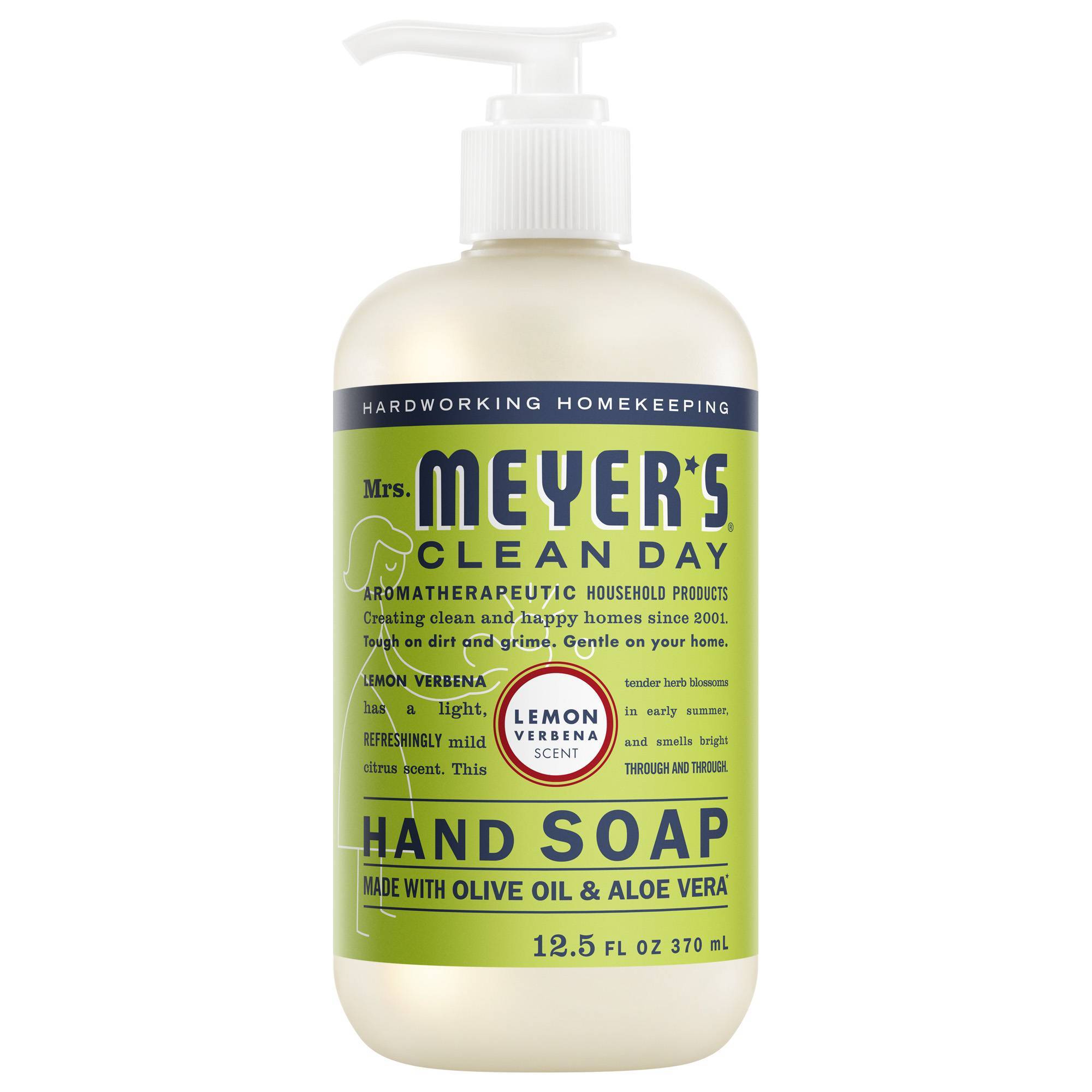 Mrs. Meyer's Clean Day Liquid Hand Soap Lemon Verbena Scent - 12.5 fl oz: Aluminum-Free, Paraben-Free, Triclosan-Free