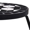 vidaXL Table Set of 3 Blue and white Iron and ceramic Small - 4 of 4