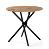 Homy Casa Round Wooden Dining Table with Cross Metal Base for Kitchen or Small Dining Room - 2 of 4