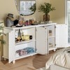 Famapy White Apsolon 63'' Wide Sideboard with Modern Design Accent Buffet Cabinet Mirror Doors Organizers - 3 of 4