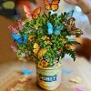 FreshCut Paper 12" Butterflies and Buttercups 3D Pop Up Flower Bouquet Greeting Card and Envelope - 4 of 4