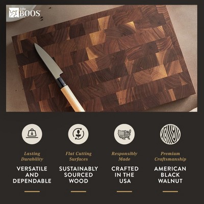 Large Walnut Wood Reversible Chopping Block with Finger Grips