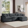 3-Seater Corduroy Sofa with Matching Ottoman, L-Shaped Sectional for Apartments & Small Rooms - 3 of 4