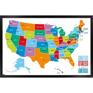 Trends International Map - United States Of America 2022 Framed Wall Poster Prints - 1 of 4